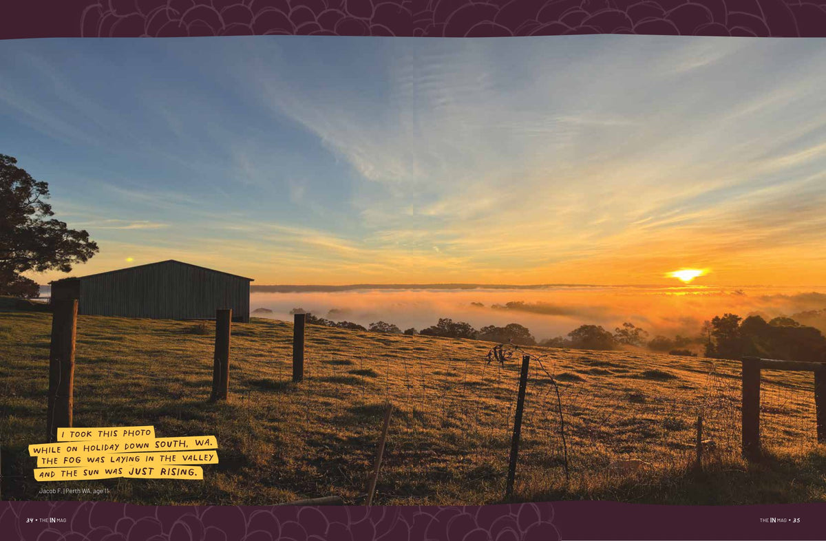 Inside pages of theINmag Mag11 - creations by Australian kids, spread 7. - inside page sample