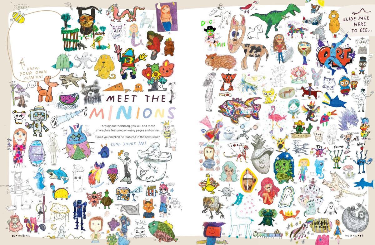 Inside pages of theINmag Mag11 - creations by Australian kids, spread 12. - inside page sample