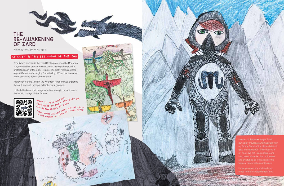 Inside pages of theINmag Mag11 - creations by Australian kids, spread 15. - inside page sample