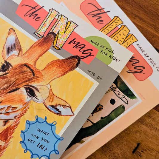 theINmag Snack Pack bundle - Issues 1 and 9 of the Australian magazine for kids who love to make, write and create.