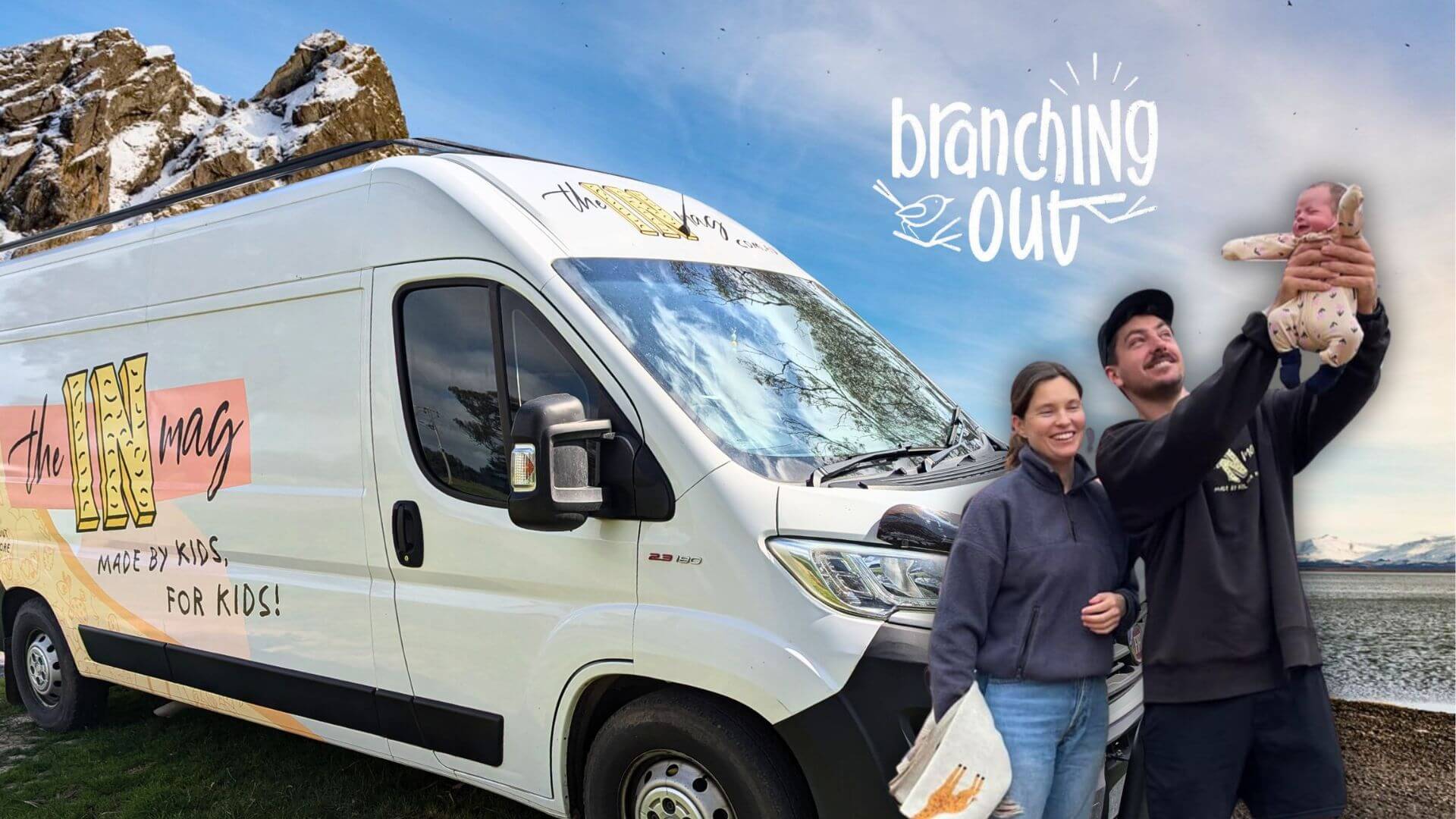 Still from the Branching Out YouTube channel - Ryan, Tam and Nora on the road.