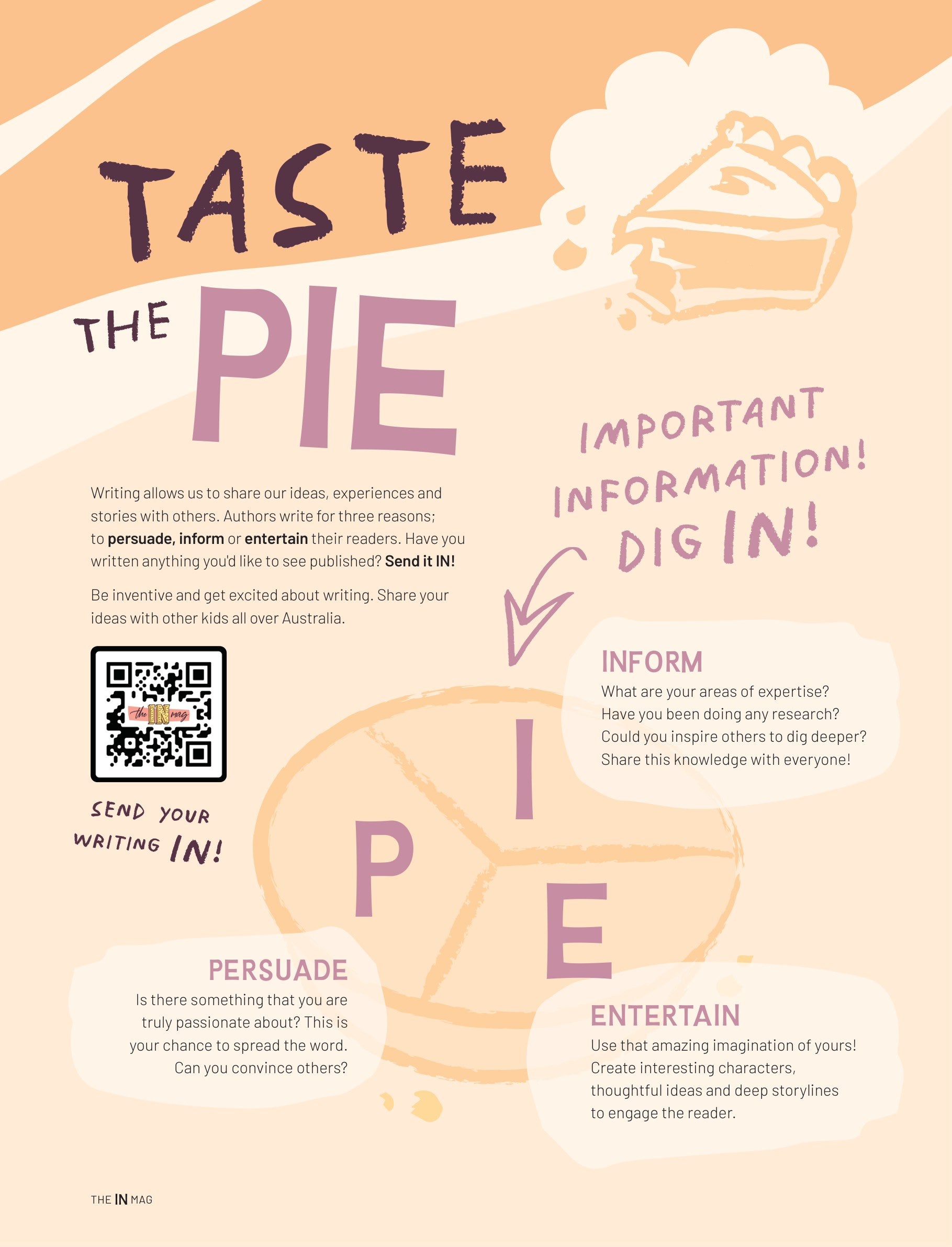 Taste the PIE poster from theINmag: persuade, inform, entertain